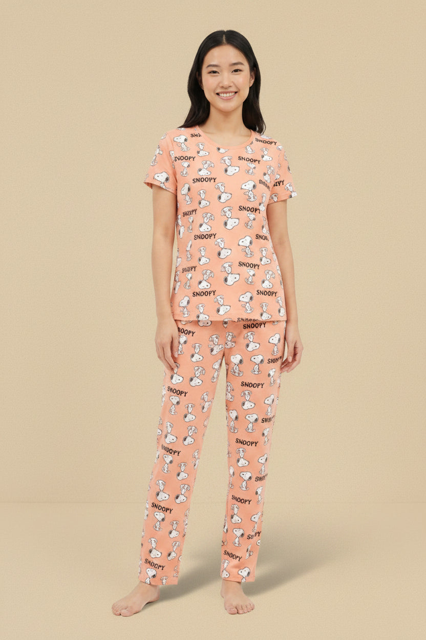 Snoopy Print Pajama Set