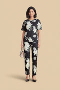 Black Floral Tee & Pants Co-ord Set